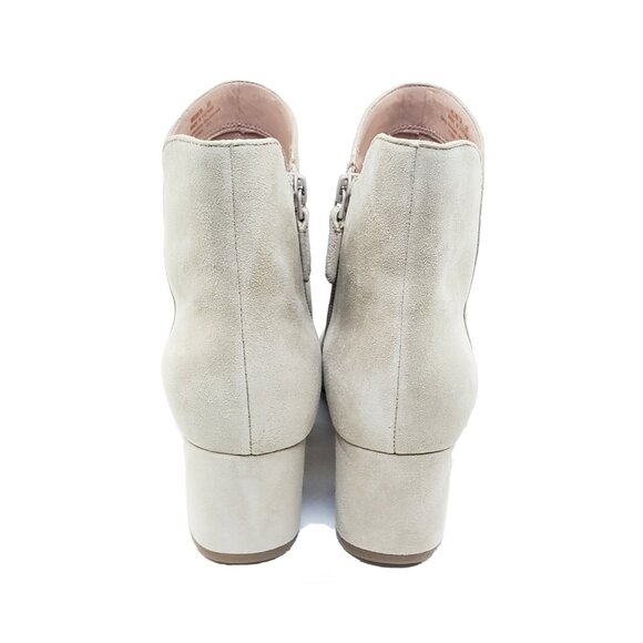Cole Haan Block Heel Ankle Boot Booties Beige Suede Side Zip Womens Size US 9B - Picture 9 of 12
